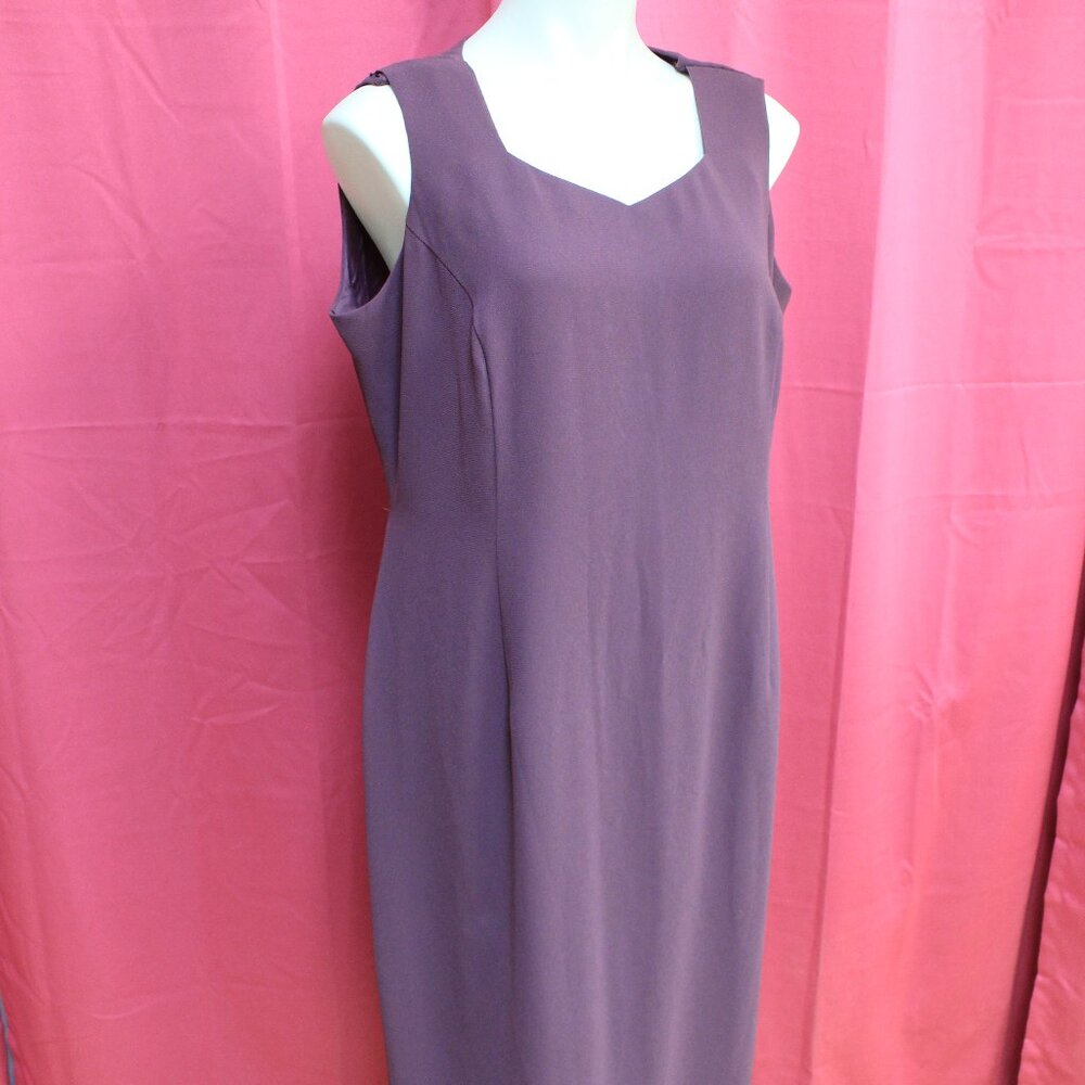 #587 R&M Richards Mauve Purple 2-Piece Sleeveless Dress & Jacket Size 18